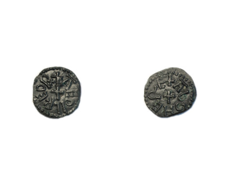 Aethered II (841-843/4), Styca, first reign, +AEDILRED R, rev. +ALGHERE, 1.06g, (N.187, S.865). Light verdigris, otherwise ve