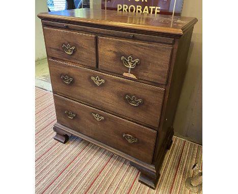 BACHELOR'S CHEST, George II mahogany, with a brushing slide and two short over two long drawers, on ogee bracket supports, 74