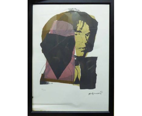 ANDY WARHOL 'Mick Jagger', lithograph, from Leo Castelli gallery, stamped on reverse, edited by G. Israel on Arches paper, nu