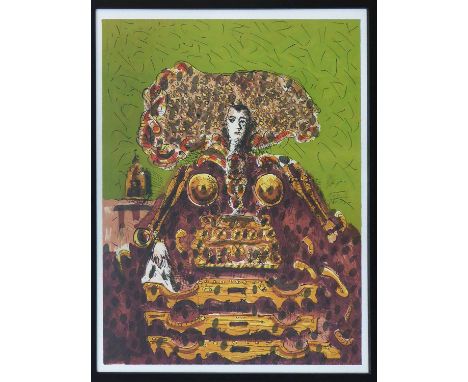 ALBERTO GIRONELLA (Mexican 1929-1999) 'La Reina de Los Yugos', serigraph, A/P, signed in pencil, 75cm x 56cm, framed.