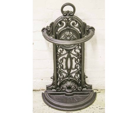 STICK STAND, Victorian cast iron, 74cm H x 44cm x 25cm.