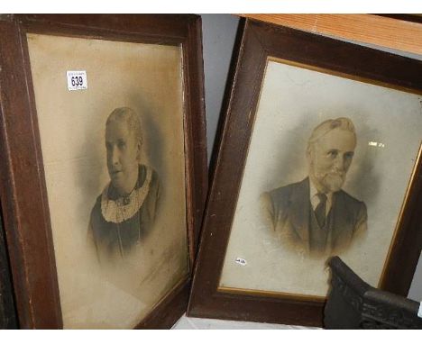 Three framed and glazed Victorian portrait photographs. (collect only)