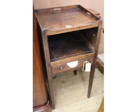 A reproduction walnut gate-leg occasional table with oval top and a mahogany bedside cupboard, Table W.61cm & Cupboard H.74cm