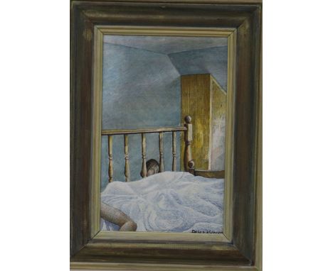 Peter Messer, Egg Tempera on panel, Post- rictus, signed, 22 x 14cm