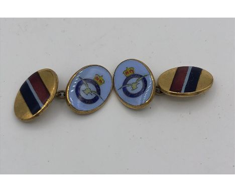 A Pair of Mizpah vintage enamel set cufflinks