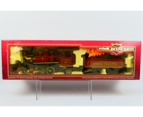 Bachmann - A boxed G gauge 2-4-2 Columbia Union Pacific Big Hauler locomotive with light and sound. It shows signs of use and