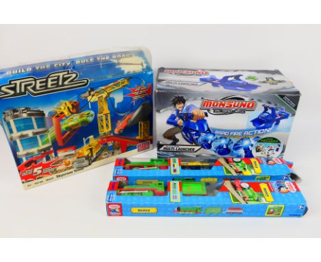 Tomy, Mega Blocks, Jakks Pacific - Lot to include 2 x Tomy Thomas The Tank Engine Percy and Henry Trackmaster Railway systems
