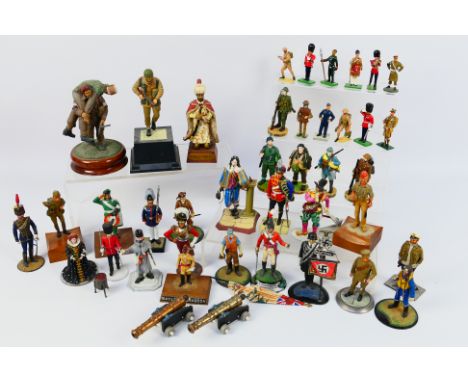 Series 77 - Britains - MJS - Others - A collection of unboxed, painted white metal and plastic model soldiers in various size