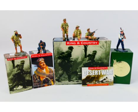 King and Country - Four boxed figures by King and Country from various series. Lot consists of EA30 8th Army Tank Riders; EA2