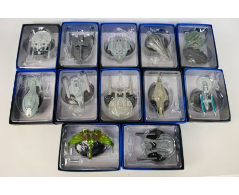 Eaglemoss - Star Trek - 12 x boxed die-cast model Stark Trek Space Ships - Lot includes K'tinga-Class Battlecruiser. U.S.S Ex