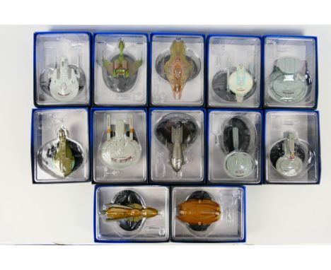 Eaglemoss - Star Trek - 12 x boxed die-cast model Stark Trek Space Ships - Lot includes Klingon Bird-Of-Prey (Attack Mode). F