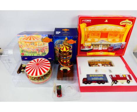 Corgi - Lledo - 3 x boxed The Showmans Range sets, Mickey Kiely boxing set # 31012, Scammell ballast with helter skelter # GF