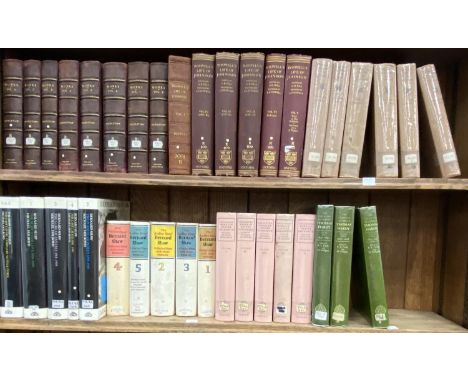 TWO SHELVES OF BOOKS, INCLUDING SETS AND PART SETS, R BAGWELL - IRELAND AND UNDER THE STUARTS, BOSWELL'S LIFE OF JOHNSON, THO
