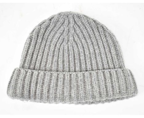 LORO PIANA; a light grey 100% cashmere beanie hat.