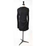 ROLAND MOURET, RM; a black long sleeve mini dress, size 10.