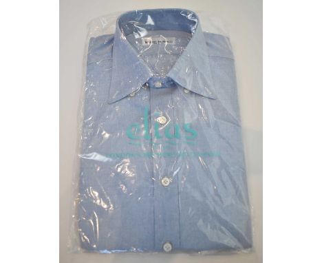 MARIANO RUBINACCI; a blue cotton long sleeve button down shirt, size approx 15.5".Condition Report: Dry cleaned.