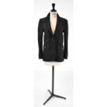 GUCCI; a dark grey wool mix fitted blazer, size 38.