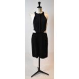 PREEN BY THORNTON BREGAZZI; a black and cream wool and silk dress, size small.
