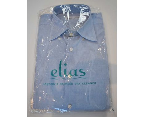 MARIANO RUBINACCI; a blue cotton long sleeve button down shirt, size approx 15.5".Condition Report: Dry cleaned.