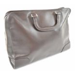 VALEXTRA; a brown textured leather bag, 41 x 29 x 10cm.