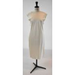 LANVIN; a cream 100% silk evening dress, size small.
