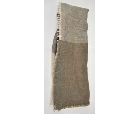 LORO PIANA; a three tone beige 100% cashmere scarf with fringingCondition Report: The maker's label is missing.
