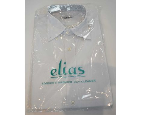 MARIANO RUBINACCI; a white cotton long sleeve button down shirt, size approx 15.5".Condition Report: Dry cleaned.