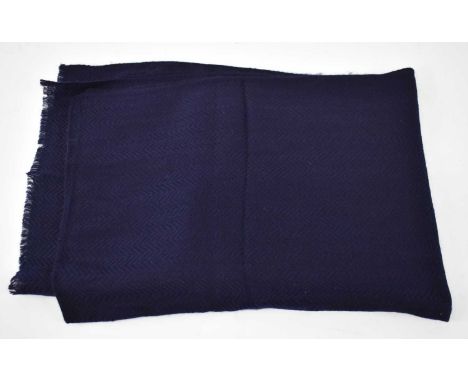 JANAVI; a navy blue 100% cashmere scarf.