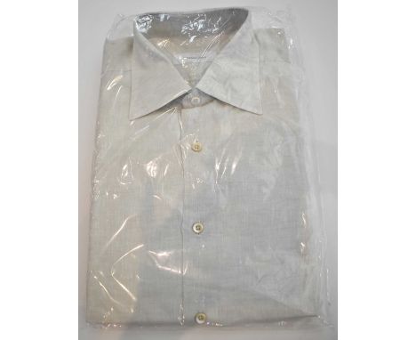 ERMENEGILDO ZEGNA; a light grey cotton long sleeve shirt, size L.Condition Report: Dry cleaned.