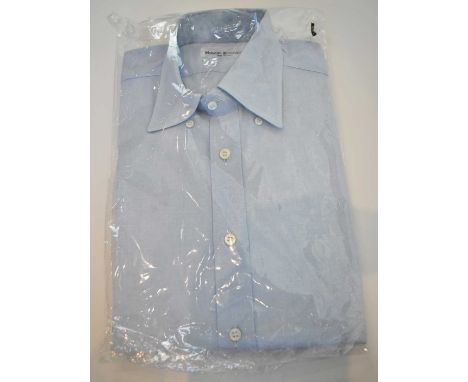 MARIANO RUBINACCI; a blue cotton long sleeve button down shirt, size approx 15.5".Condition Report: Dry cleaned.