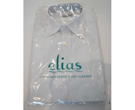 MARIANO RUBINACCI; a white cotton long sleeve button down shirt, size approx 15.5".Condition Report: Dry cleaned.