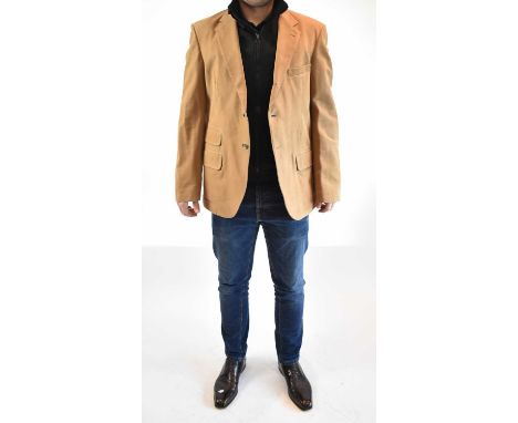 BRUNELLO CUCINELLI; a light brown suede leather jacket, size L.