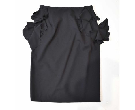 JIL SANDER; a black 100% wool pencil skirt, size 36.
