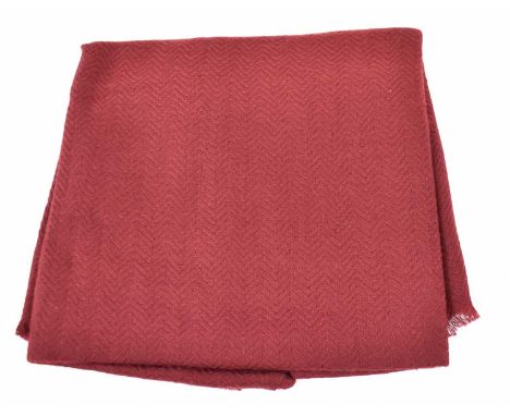 JANAVI; a burgundy red cashmere scarf in matching silk bag.