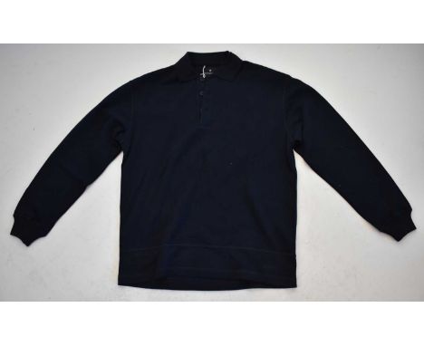 ERMENEGILDO ZEGNA; a navy blue half button sweatshirt, size L.