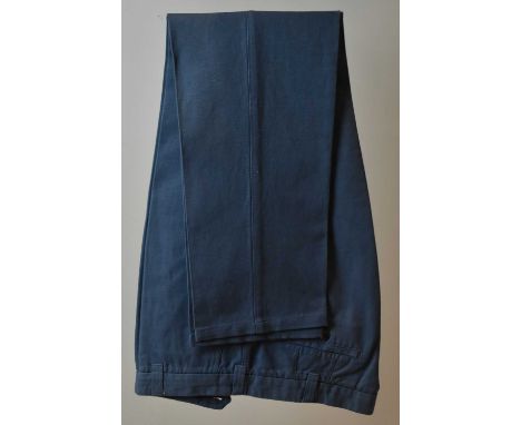 LORO PIANA; a pair of light blue cotton trousers, size 52.