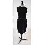 GIVENCHY; a black 100% wool short sleeveless dress, size 36.