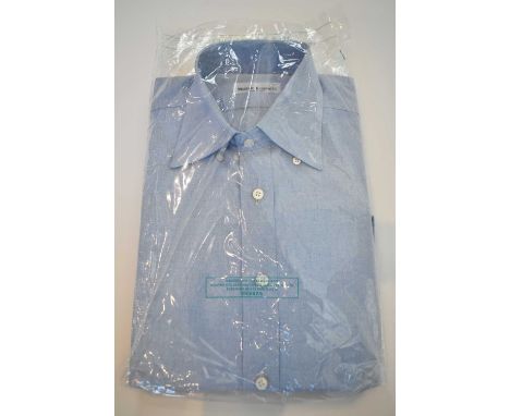 MARIANO RUBINACCI; a blue cotton long sleeve button down shirt, size approx 15.5".Condition Report: Dry cleaned.