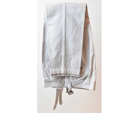 MARIANO RUBINACCI; a pair of light blue cotton trousers, size 52.