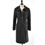 LOUIS VUITTON; a 100% cashmere grey full length coat, size 36.
