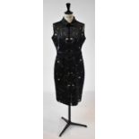 GIVENCHY; a black panther print dress, size 42.