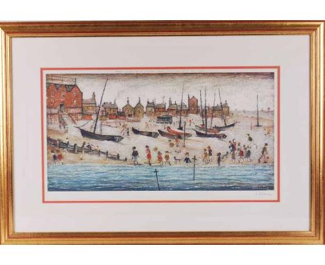 L.S. Lowry R.A. (British 1887-1976)   The Beach, Deal  , signed in pencil in the margin, with the Fine Art Trade Guild blind 