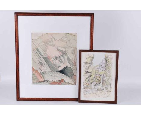 F. C. Lee (20th century) watercolour and graphite 'Slate Quarry, Grange - Borrowdale', signed lower right and  dated 1928, 31