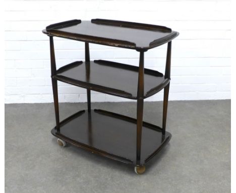 Lucian Ercolani for Ercol, Model 458 three tier trolley, 72 x 78 x 46cm 