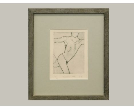 JOHN EMANUEL. 'Marathon Man'. Etching. Initialled, titled & No. 2/10. 14.5 x 12.5cm.  WE CAN SHIP THIS LOT, but NOT if part o