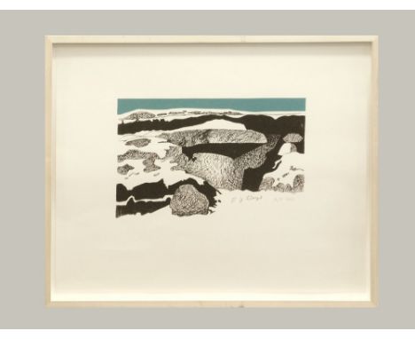 REGINALD J. LLOYD. Melting Snow, Dartmoor, 1982. Screen print. Signed & dated 1982, A/P. 25 x 28cm. WE CANNOT SHIP THIS LOT d
