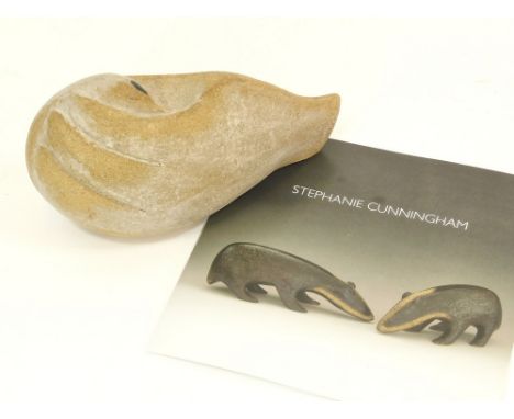 STEPHANIE CUNNINGHAM. A ceramic bird sculpture by Stephanie Cunningham. Impressed mark. Length 20m. Sold with a New Craftsman