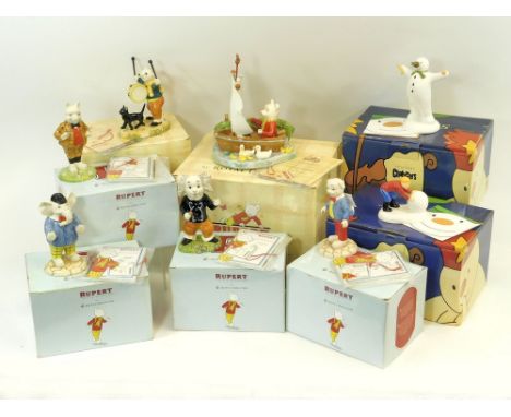 RUPERT BEAR ETC. Six Royal Doulton, Rupert Bear figures including Edward Trunk RB33, Algy Pug RB32, Pong-ping RB34, Podgy Pig