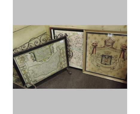 A map of Essex, together with two others and a tapestry