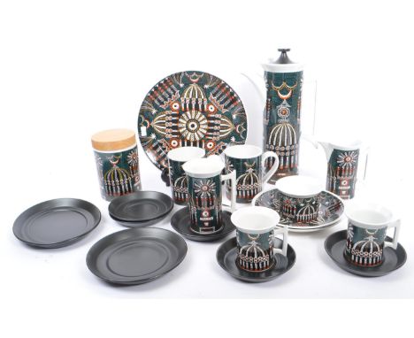 Susan Williams-Ellis for Portmeirion - A mid 20th century circa 1960s Portmeirion 'Magic City' pattern tea service. The teas 